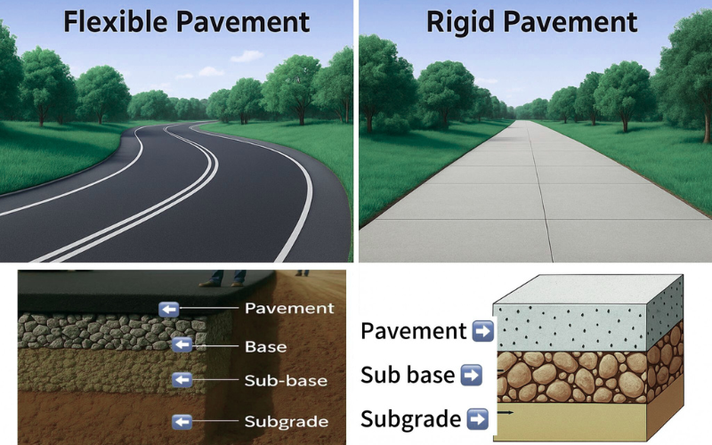 rigid and flexible pavement